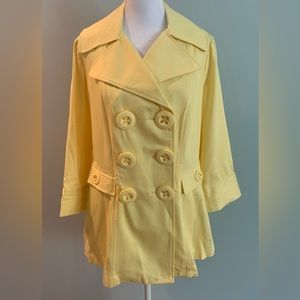 Yellow double breasted peplum jacket top
